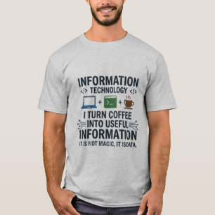 Grappig T-shirt over informatica - Eet Slaap Codee