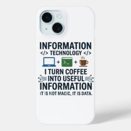 Grappig T-shirt over informatica - Eet Slaap Codee iPhone 15 Case