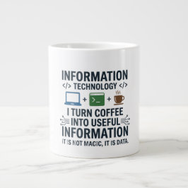 Grappig T-shirt over informatica - Eet Slaap Codee Grote Koffiekop