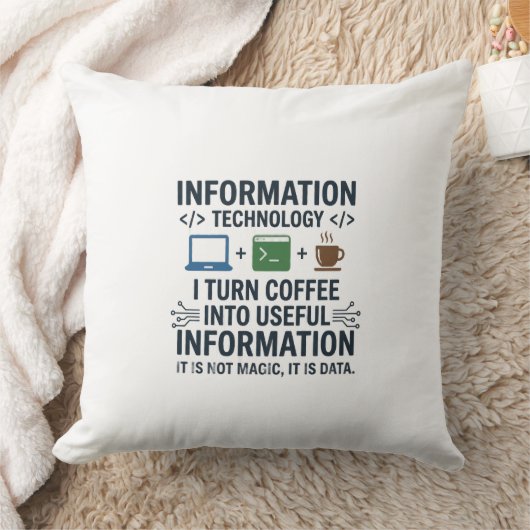Grappig T-shirt over informatica - Eet Slaap Codee Kussen (Deken)