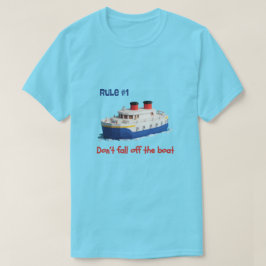 Grappig T-shirt - Regel #1 Val Niet Van Boord