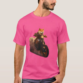 Grappig T-shirt, Shiba Inu, motorfiets, hond, mari T-shirt