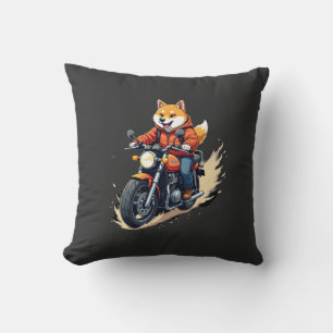 Grappig T-shirt, Shiba Inu, Motorfiets, Hond, Pop, Kussen