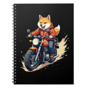 Grappig T-shirt, Shiba Inu, Motorfiets, Hond, Pop, Notitieboek