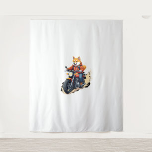 Grappig T-shirt, Shiba Inu, Motorfiets, Hond, Pop, Wandkleed