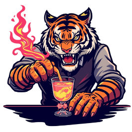 Grappig T-shirt voor Bartender met Tijger | Cadeau