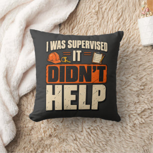 Grappig T-shirt voor bouwinspecteur Kussen