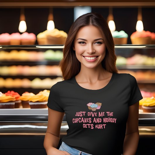 Grappig T-shirt voor Cupcake liefhebbers