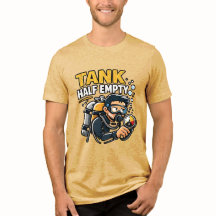 Grappig T-shirt voor Duikers-Duikfles Halfleeg