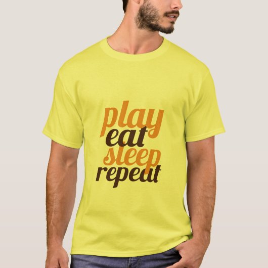 Grappig T-shirt voor gamers die Eat Sleep gebruike (Voorkant)
