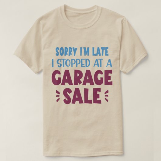 Grappig T-shirt voor garageverkoop (Design voorkant)
