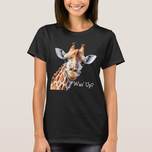 Grappig T-shirt voor Giraffe-liefhebbers, Was' Up? (Voorkant)