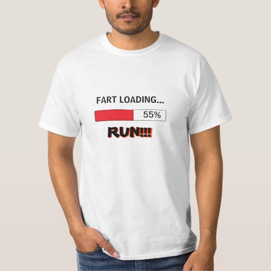 Grappig T-shirt voor heren FART LOADING RUN (Voorkant)