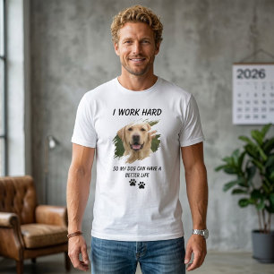 Grappig T-Shirt voor hondenliefhebbers Ik werk har