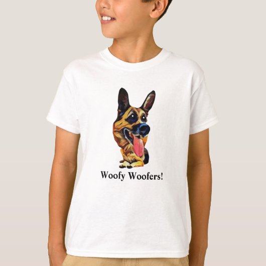 Grappig T-shirt voor jongen met Duitse herder (Voorkant)