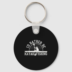 Grappig T-shirt voor kano-visser Sleutelhanger
