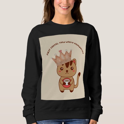 Grappig T-Shirt voor Kattenliefhebbers en Coffeeli (Voorkant)