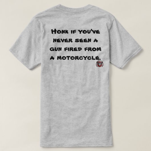 Grappig T-shirt voor motorrijders (Design achterkant)