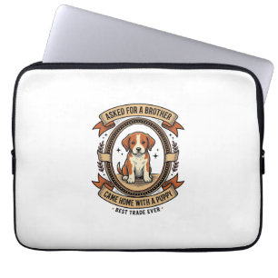 Grappig T-shirt voor Puppyliefhebbers Vroeg om Bro Laptop Sleeve