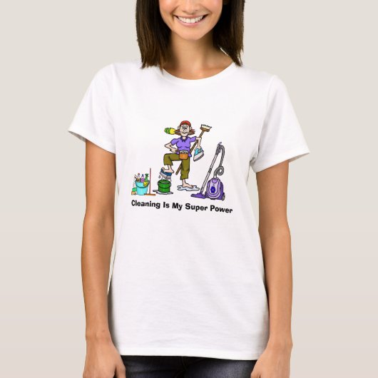 Grappig T-Shirt Voor Schoonmaakster (Voorkant)