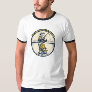 Grappig T-shirt voor vissen met één ruk die op een