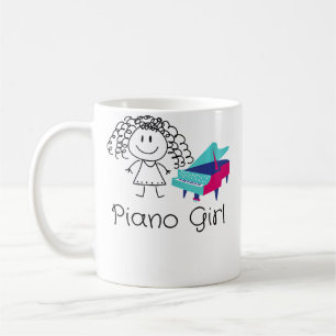Grappig T-shirt voor vrouwen en meisjes die piano Koffiemok