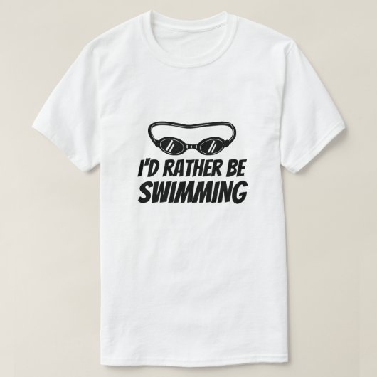 Grappig t shirt voor zwemmer - ik zou liever zwemm (Design voorkant)