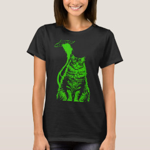 Grappig T-shirt Y2k Alien Kat Ontvoering Meme