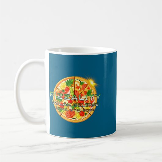 Grappig T-shirt Zonne-eclips Pizzality Eclips Pizz Koffiemok (Links)