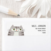 Grappig Tabby Cat retouradres Etiket (Insitu)
