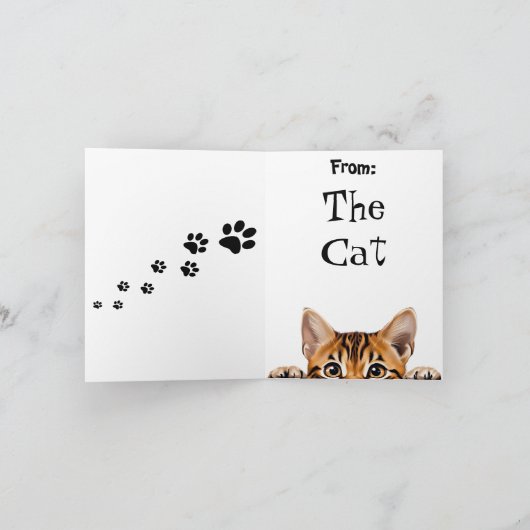 Grappig Tabby Tiger Cat Gevouwen Wenskaart Kaart (Binnen)