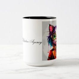 Grappig Tabbykin Detective Agency Tweekleurige Koffiemok