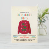 Grappig Tacky Lelijke Kerst Vakantie Sweater Party Kaart (Staand voorkant)