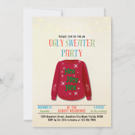 Grappig Tacky Lelijke Kerst Vakantie Sweater Party Kaart