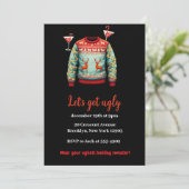 Grappig Tacky Ugly Sweater Kerstfeest Kaart (Staand voorkant)