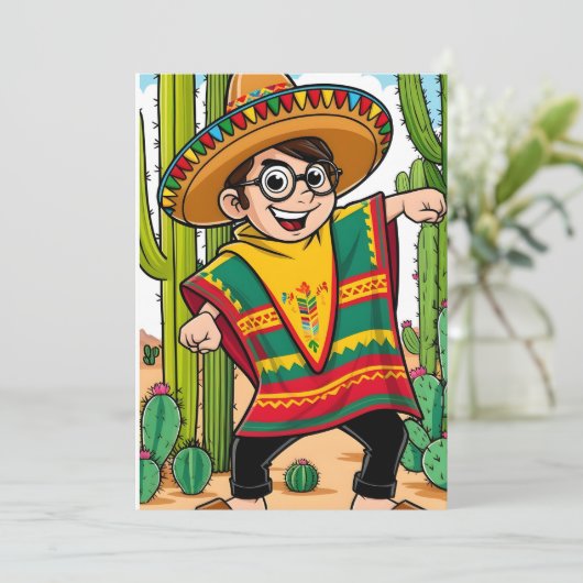 Grappig Taco Cinco Briefkaart (Staand voorkant)