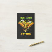 Grappig Taco Fiesta Stop met staren naar mijn Taco Post-it® Notes (Op bureau)