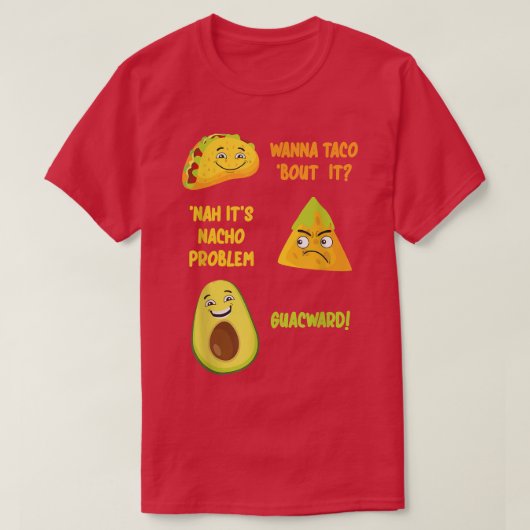 Grappig Taco Nacho Avocado Guacamole ontwerp Cinco T-shirt (Design voorkant)