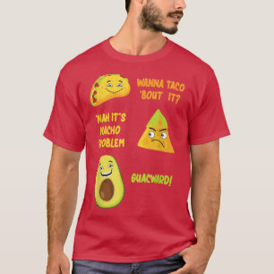 Grappig Taco Nacho Avocado Guacamole ontwerp Cinco T-shirt
