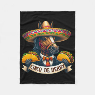 Grappig Taco Paardenrenners Vintage Cinco de Der Fleece Deken