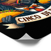 Grappig Taco Paardenrenners Vintage Cinco de Der Poster (Hoek)