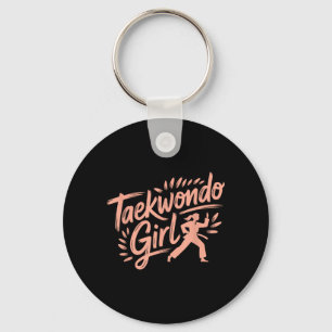 Grappig Taekwondo Meisje Sleutelhanger