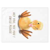 Grappig tafelkleed met Happy Yellow Duck - Smile (Voorkant (Horizontaal))