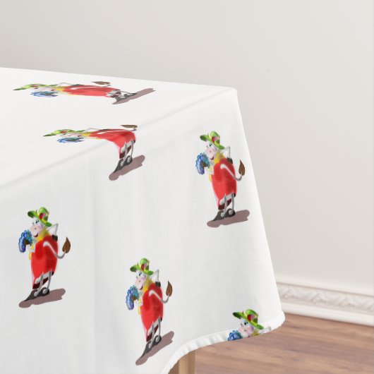 Grappig tafelkleed met moderne Koe (Voorbeeld)