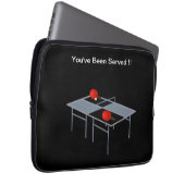 Grappig tafeltennis geserveerd, laptop sleeve (Voorkant Rechts)