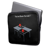 Grappig tafeltennis geserveerd, laptop sleeve (Voorkant Links)