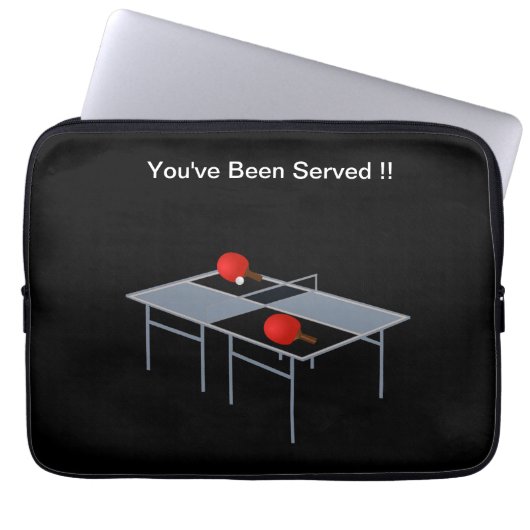 Grappig tafeltennis geserveerd, laptop sleeve (Voorkant)