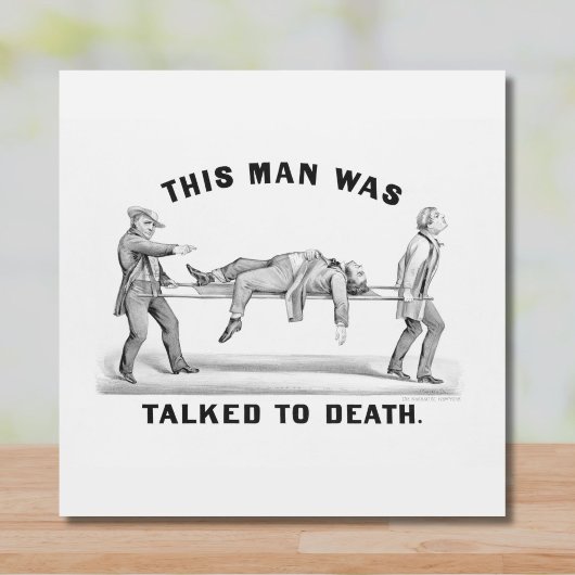 Grappig "Talked to Death" kunst Introvert Joke Tegeltje