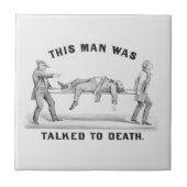 Grappig "Talked to Death" kunst Introvert Joke Tegeltje (Voorkant)