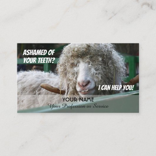 Grappig tanden voor tandheelkundige experts tegen  visitekaartje (Voorkant)